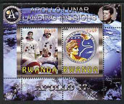 Rwanda 2009 Apollo Lunar Landing Missions - Apollo 17 perf sheetlet containing 2 values unmounted mint