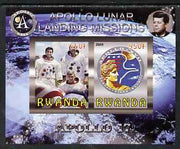 Rwanda 2009 Apollo Lunar Landing Missions - Apollo 17 imperf sheetlet containing 2 values unmounted mint