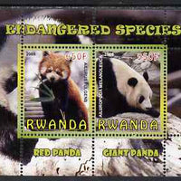 Rwanda 2009 Endangered Species - Pandas perf sheetlet containing 2 values unmounted mint