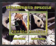 Rwanda 2009 Endangered Species - Pandas perf sheetlet containing 2 values unmounted mint
