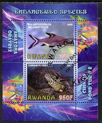 Rwanda 2009 Endangered Species - Pond Turtle & Silver Shark (inscribed Oratrix in error) perf sheetlet containing 2 values fine cto used