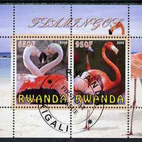 Rwanda 2009 Flamingoes perf sheetlet containing 2 values fine cto used