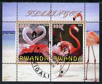 Rwanda 2009 Flamingoes perf sheetlet containing 2 values fine cto used