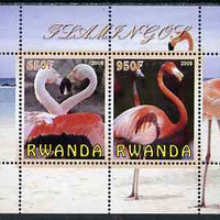 Rwanda 2009 Flamingoes perf sheetlet containing 2 values unmounted mint