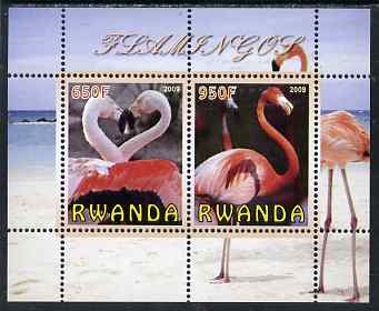 Rwanda 2009 Flamingoes perf sheetlet containing 2 values unmounted mint