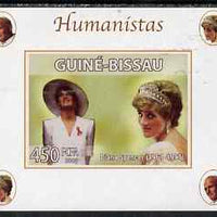 Guinea - Bissau 2008 Humanists - Princess Diana individual imperf deluxe sheet unmounted mint. Note this item is privately produced and is offered purely on its thematic appeal