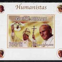 Guinea - Bissau 2008 Humanists - The Pope individual imperf deluxe sheet unmounted mint. Note this item is privately produced and is offered purely on its thematic appeal