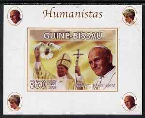 Guinea - Bissau 2008 Humanists - The Pope individual imperf deluxe sheet unmounted mint. Note this item is privately produced and is offered purely on its thematic appeal