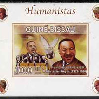 Guinea - Bissau 2008 Humanists - Martin Luther King individual imperf deluxe sheet unmounted mint. Note this item is privately produced and is offered purely on its thematic appeal