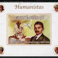 Guinea - Bissau 2008 Humanists - Mahatma Gandhi individual imperf deluxe sheet unmounted mint. Note this item is privately produced and is offered purely on its thematic appeal