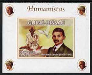 Guinea - Bissau 2008 Humanists - Mahatma Gandhi individual imperf deluxe sheet unmounted mint. Note this item is privately produced and is offered purely on its thematic appeal