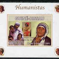 Guinea - Bissau 2008 Humanists - Mother Teresa individual imperf deluxe sheet unmounted mint. Note this item is privately produced and is offered purely on its thematic appeal