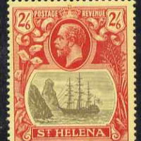 St Helena 1922-37 KG5 Badge MCA 2s6d single with variety 'Bottom vignette frame line broken twice' (stamp 24) mtd mint SG 94var