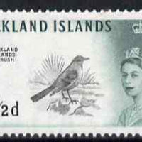 Falkland Islands 1960-66 Austral Thrush 1/2d black & green (Waterlow printing) unmounted mint, SG 193