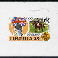 Liberia 1972 Olympics Gold Medal Winners (25c Dressage) imperf de luxe miniature sheet (design as SG 1140) unmounted mint