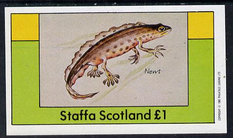Staffa 1982 Animals (Newt) imperf souvenir sheet (£1 value) unmounted mint