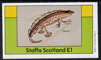 Staffa 1982 Animals (Newt) imperf souvenir sheet (£1 value) unmounted mint