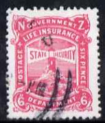 New Zealand 1913 Life Insurance 6d carmine-pink P14x15 very fine used, SG L31