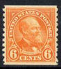 United States 1932 Garfield 6c imperf x P10 well centred ex coil unmounted mint, SG 609