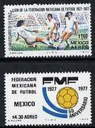 Mexico 1977 50th Anniversary of Mexican Football Federation set of 2 unmounted mint SG 1399-1400