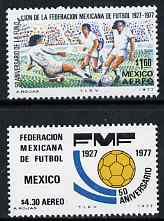 Mexico 1977 50th Anniversary of Mexican Football Federation set of 2 unmounted mint SG 1399-1400