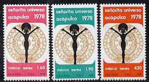 Mexico 1978 Miss Universe Contest set of 3 unmounted mint SG 1441-43