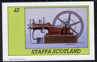 Staffa 1982 Inventions (Gas Engine) imperf deluxe sheet (£2 value) unmounted mint