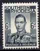 Southern Rhodesia 1937 KG6 def 6d grey-black unmounted mint, SG44
