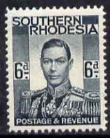 Southern Rhodesia 1937 KG6 def 6d grey-black unmounted mint, SG44
