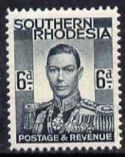 Southern Rhodesia 1937 KG6 def 6d grey-black unmounted mint, SG44