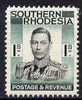 Southern Rhodesia 1937 KG6 def 1s black & blue-green unmounted mint, SG48