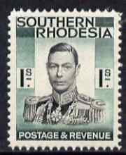 Southern Rhodesia 1937 KG6 def 1s black & blue-green unmounted mint, SG48