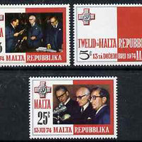 Malta 1975 Inauguration of Republic set of 3 unmounted mint, SG 536-8