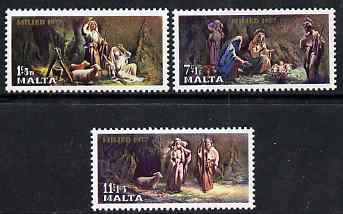 Malta 1977 Christmas set of 3 unmounted mint, SG 589-91