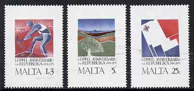 Malta 1975 First Anniversary of Republic set of 3 unmounted mint, SG 552-4