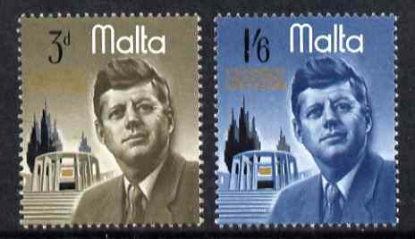 Malta 1966 President Kennedy Commemoration set of 2 unmounted mint, SG 371-2