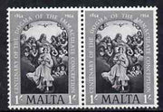 Malta 1954 Centenary of Dogma of the Immaculate Conception 1s horiz pair, one stamp with 'Halo flaw' unmounted mint, SG 286var