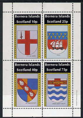 Bernera 1981 Heraldry #1 (City of London, Paris, LCC & Sir John Fastolfe) perf,set of 4 values (10p to 75p) unmounted mint