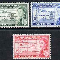 Antigua 1958 British Caribbean Federation set of 3 unmounted mint SG 135-7