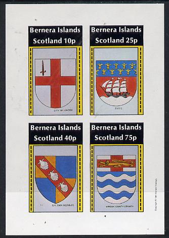Bernera 1981 Heraldry #2 (City of London, Paris, LCC & Sir John Fastolfe) imperf,set of 4 values (10p to 75p) unmounted mint