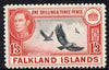 Falkland Islands 1938-50 KG6 Turkey Vultures 1s3d mounted mint, SG 159