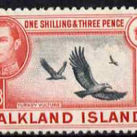 Falkland Islands 1938-50 KG6 Turkey Vultures 1s3d mounted mint, SG 159