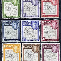 Falkland Islands Dependencies 1946-49 KG6 Thin Maps complete set of 9 mounted mint SG G9-16