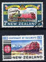 New Zealand 1963 Railway Centenary perf set of 2 commercially used, SG 818-19
