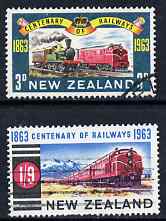 New Zealand 1963 Railway Centenary perf set of 2 commercially used, SG 818-19