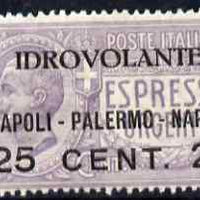 Italy 1917 Air 25c on 40c violet mounted mint SG 103