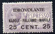 Italy 1917 Air 25c on 40c violet mounted mint SG 103