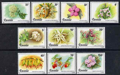 Rwanda 1981 Flowers perf set of 10 unmounted mint, SG 1023-32