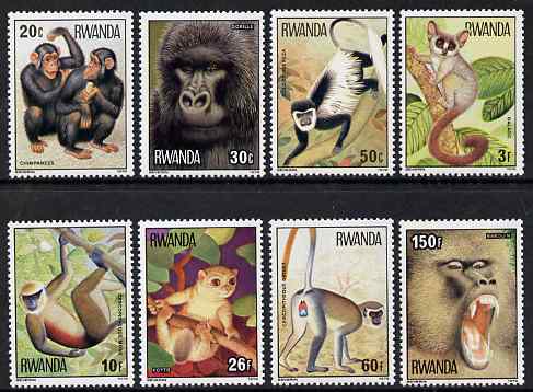Rwanda 1978 Apes perf set of 8 unmounted mint, SG 859-66