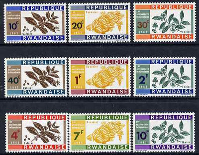 Rwanda 1963 1st Anniversary of Independence perf set of 9 unmounted mint, SG 27-35